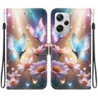 For Redmi Note 12 Pro+ 5G Crystal Texture Colored Drawing Leather Phone Case(Butterfly Love Flower) - 1