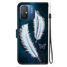 For Redmi 12C / 11A Crystal Texture Colored Drawing Leather Phone Case(White Butterfly Feathers) - 3