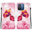 For Redmi 12C / 11A Crystal Texture Colored Drawing Leather Phone Case(Pink Butterflies) - 1