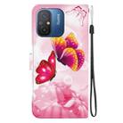 For Redmi 12C / 11A Crystal Texture Colored Drawing Leather Phone Case(Pink Butterflies) - 3