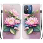 For Redmi 12C / 11A Crystal Texture Colored Drawing Leather Phone Case(Lotus) - 1