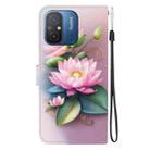 For Redmi 12C / 11A Crystal Texture Colored Drawing Leather Phone Case(Lotus) - 3