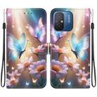 For Redmi 12C / 11A Crystal Texture Colored Drawing Leather Phone Case(Butterfly Love Flower) - 1