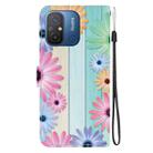 For Redmi 12C / 11A Crystal Texture Colored Drawing Leather Phone Case(Sunflowers) - 3