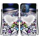 For Redmi 12C / 11A Crystal Texture Colored Drawing Leather Phone Case(Heart Shaped) - 1