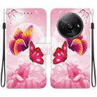 For Redmi A3 Crystal Texture Colored Drawing Leather Phone Case(Pink Butterflies) - 1