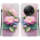 For Redmi A3 Crystal Texture Colored Drawing Leather Phone Case(Lotus) - 1