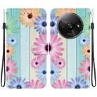 For Redmi A3 Crystal Texture Colored Drawing Leather Phone Case(Sunflowers) - 1