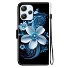 For Redmi 12 4G / 5G / Poco M6 Pro Crystal Texture Colored Drawing Leather Phone Case(Black Orchid) - 3