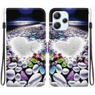 For Redmi 12 4G / 5G / Poco M6 Pro Crystal Texture Colored Drawing Leather Phone Case(Heart Shaped) - 1