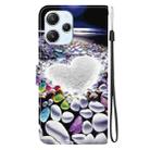 For Redmi 12 4G / 5G / Poco M6 Pro Crystal Texture Colored Drawing Leather Phone Case(Heart Shaped) - 3