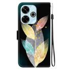 For Redmi 13 4G / Poco M6 Crystal Texture Colored Drawing Leather Phone Case(Colored Leaves) - 3