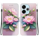 For Redmi 13 4G / Poco M6 Crystal Texture Colored Drawing Leather Phone Case(Lotus) - 1