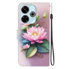 For Redmi 13 4G / Poco M6 Crystal Texture Colored Drawing Leather Phone Case(Lotus) - 3