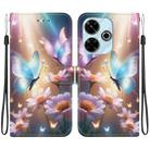 For Redmi 13 4G / Poco M6 Crystal Texture Colored Drawing Leather Phone Case(Butterfly Love Flower) - 1