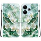 For Redmi 13 4G / Poco M6 Crystal Texture Colored Drawing Leather Phone Case(Jade Flowers) - 1