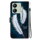 For Redmi 13C 4G / 5G / 13R 5G Crystal Texture Colored Drawing Leather Phone Case(White Butterfly Feathers) - 3