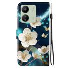 For Redmi 13C 4G / 5G / 13R 5G Crystal Texture Colored Drawing Leather Phone Case(Magnolia) - 3