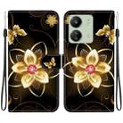 For Redmi 13C 4G / 5G / 13R 5G Crystal Texture Colored Drawing Leather Phone Case(Gold Flower) - 1