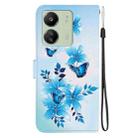 For Redmi 13C 4G / 5G / 13R 5G Crystal Texture Colored Drawing Leather Phone Case(Blue Butterflies) - 3