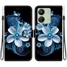 For Redmi 13C 4G / 5G / 13R 5G Crystal Texture Colored Drawing Leather Phone Case(Black Orchid) - 1