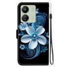 For Redmi 13C 4G / 5G / 13R 5G Crystal Texture Colored Drawing Leather Phone Case(Black Orchid) - 3