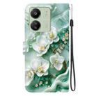 For Redmi 13C 4G / 5G / 13R 5G Crystal Texture Colored Drawing Leather Phone Case(Jade Flowers) - 3