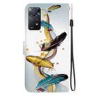 For Redmi Note 12 Pro 4G  Crystal Texture Colored Drawing Leather Phone Case(Gold Butterfly Feathers) - 3