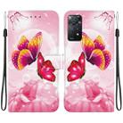 For Redmi Note 12 Pro 4G  Crystal Texture Colored Drawing Leather Phone Case(Pink Butterflies) - 1