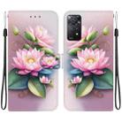 For Redmi Note 12 Pro 4G  Crystal Texture Colored Drawing Leather Phone Case(Lotus) - 1