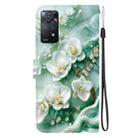 For Redmi Note 12 Pro 4G  Crystal Texture Colored Drawing Leather Phone Case(Jade Flowers) - 3