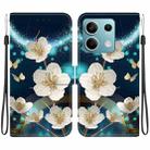 For Redmi Note 13 5G Crystal Texture Colored Drawing Leather Phone Case(Magnolia) - 1