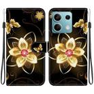 For Redmi Note 13 5G Crystal Texture Colored Drawing Leather Phone Case(Gold Flower) - 1