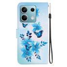 For Redmi Note 13 5G Crystal Texture Colored Drawing Leather Phone Case(Blue Butterflies) - 3