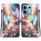 For Redmi Note 13 5G Crystal Texture Colored Drawing Leather Phone Case(Butterfly Love Flower) - 1