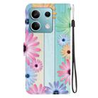 For Redmi Note 13 5G Crystal Texture Colored Drawing Leather Phone Case(Sunflowers) - 3