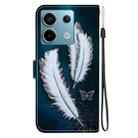 For Redmi Note 13 Pro 5G Crystal Texture Colored Drawing Leather Phone Case(White Butterfly Feathers) - 3