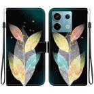 For Redmi Note 13 Pro 5G Crystal Texture Colored Drawing Leather Phone Case(Colored Leaves) - 1