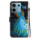 For Redmi Note 13 Pro 5G Crystal Texture Colored Drawing Leather Phone Case(Peacock) - 3