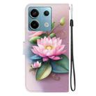 For Redmi Note 13 Pro 5G Crystal Texture Colored Drawing Leather Phone Case(Lotus) - 3