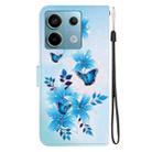 For Redmi Note 13 Pro 5G Crystal Texture Colored Drawing Leather Phone Case(Blue Butterflies) - 3