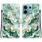 For Redmi Note 13 Pro 5G Crystal Texture Colored Drawing Leather Phone Case(Jade Flowers) - 1