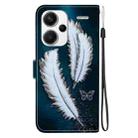 For Redmi Note 13 Pro+ 5G Crystal Texture Colored Drawing Leather Phone Case(White Butterfly Feathers) - 3
