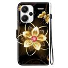 For Redmi Note 13 Pro+ 5G Crystal Texture Colored Drawing Leather Phone Case(Gold Flower) - 3