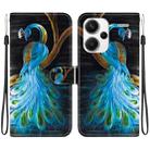 For Redmi Note 13 Pro+ 5G Crystal Texture Colored Drawing Leather Phone Case(Peacock) - 1