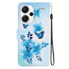 For Redmi Note 13 Pro+ 5G Crystal Texture Colored Drawing Leather Phone Case(Blue Butterflies) - 3