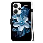 For Redmi Note 13 Pro+ 5G Crystal Texture Colored Drawing Leather Phone Case(Black Orchid) - 3