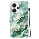 For Redmi Note 13 Pro+ 5G Crystal Texture Colored Drawing Leather Phone Case(Jade Flowers) - 3