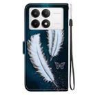 For Redmi K70 / K70 Pro Crystal Texture Colored Drawing Leather Phone Case(White Butterfly Feathers) - 3