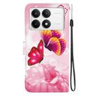 For Redmi K70 / K70 Pro Crystal Texture Colored Drawing Leather Phone Case(Pink Butterflies) - 3
